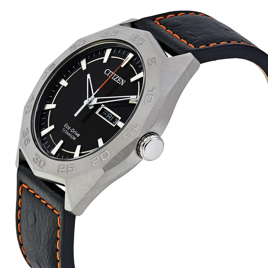 Citizen Super Black Dial Titanium Men's Watch AW0060-03E