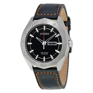 Citizen Super Black Dial Titanium Men's Watch AW0060-03E
