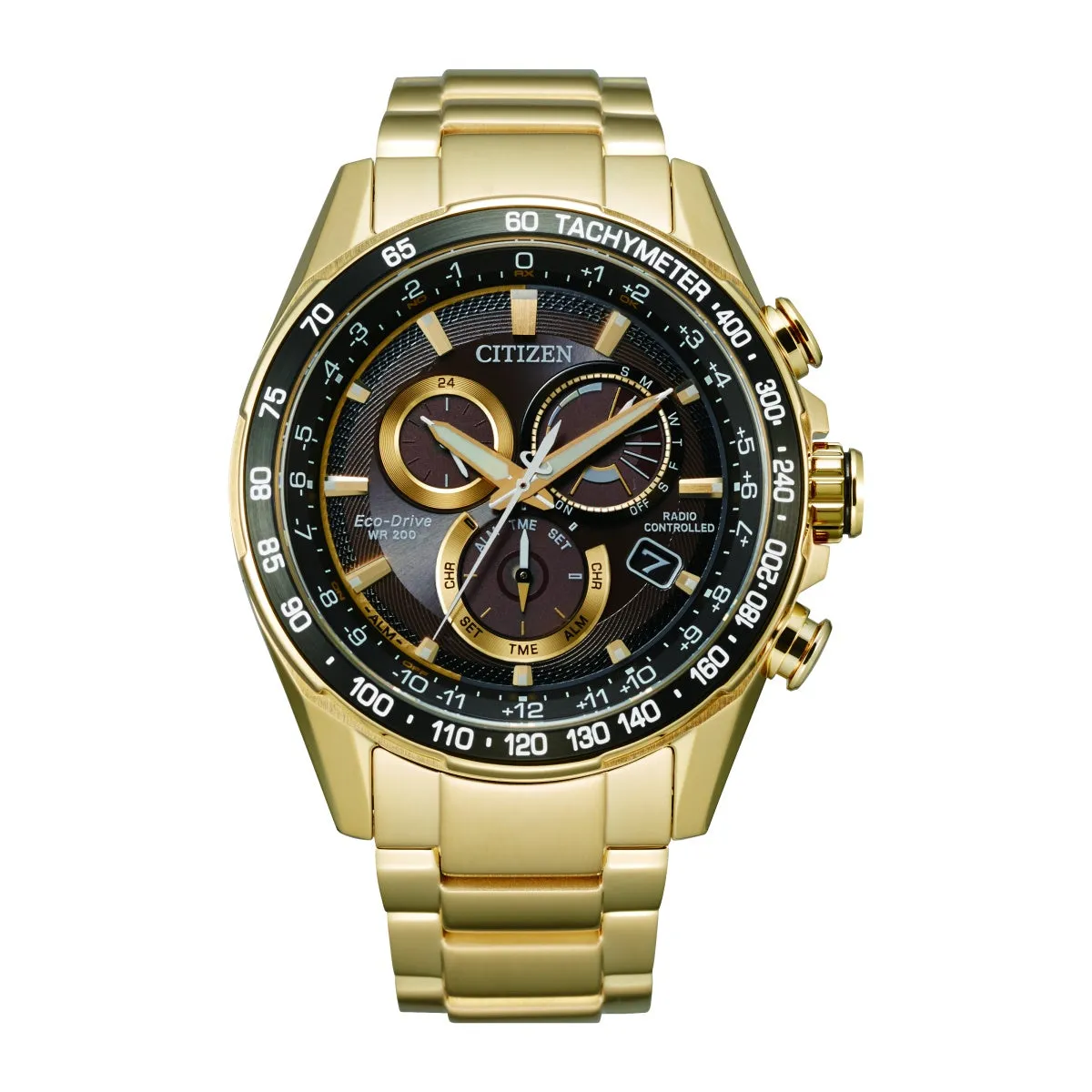 Citizen Watch with 43MM Brown Round Dial and Stainless Steel Bracelet. CB5912-50E