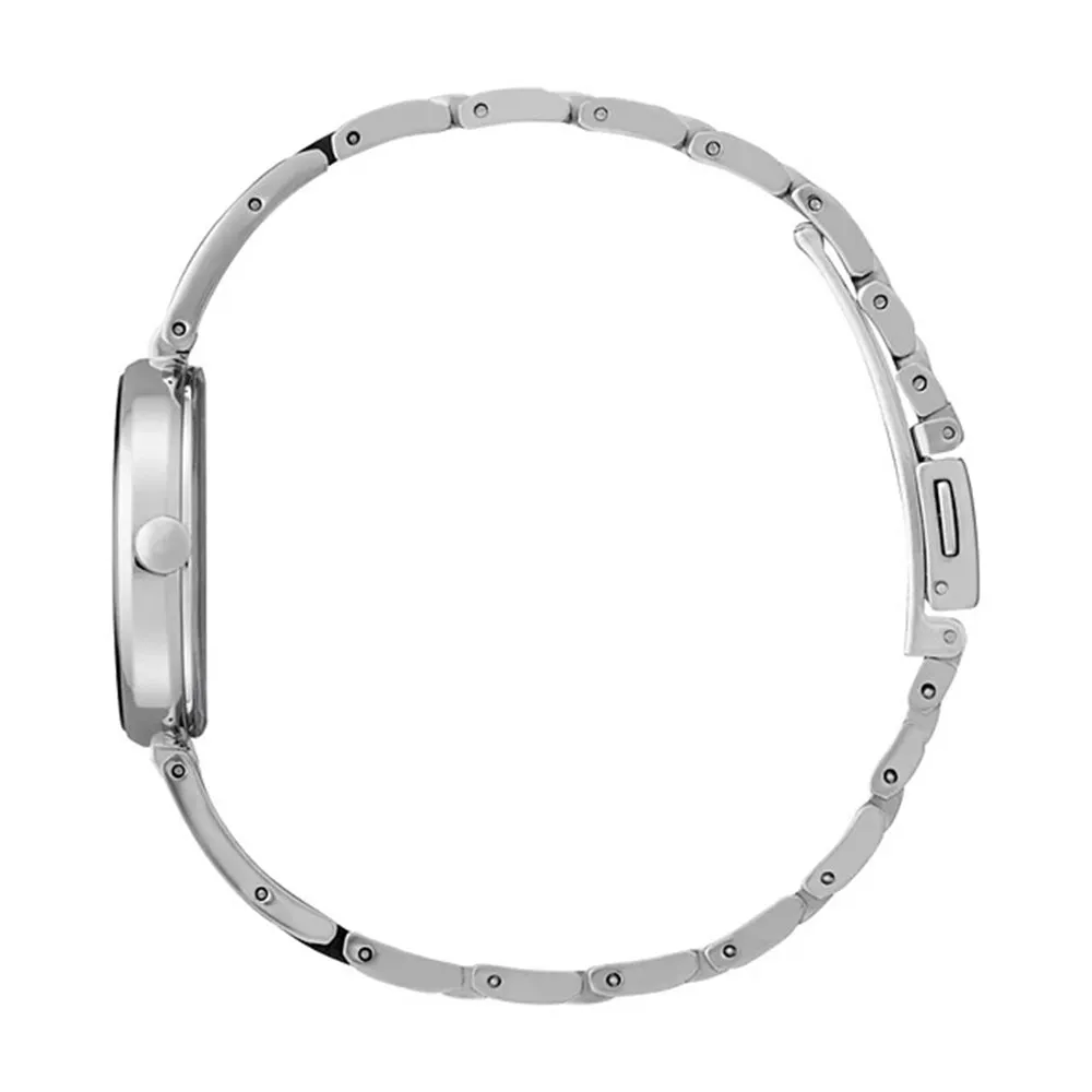 Citizen Womens Eco-Drive Axiom Black Dial Silver-Tone Bangle Watch - EX1538-50E