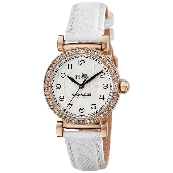 Coach Madison White Leather Strap Women's Watch 14502401