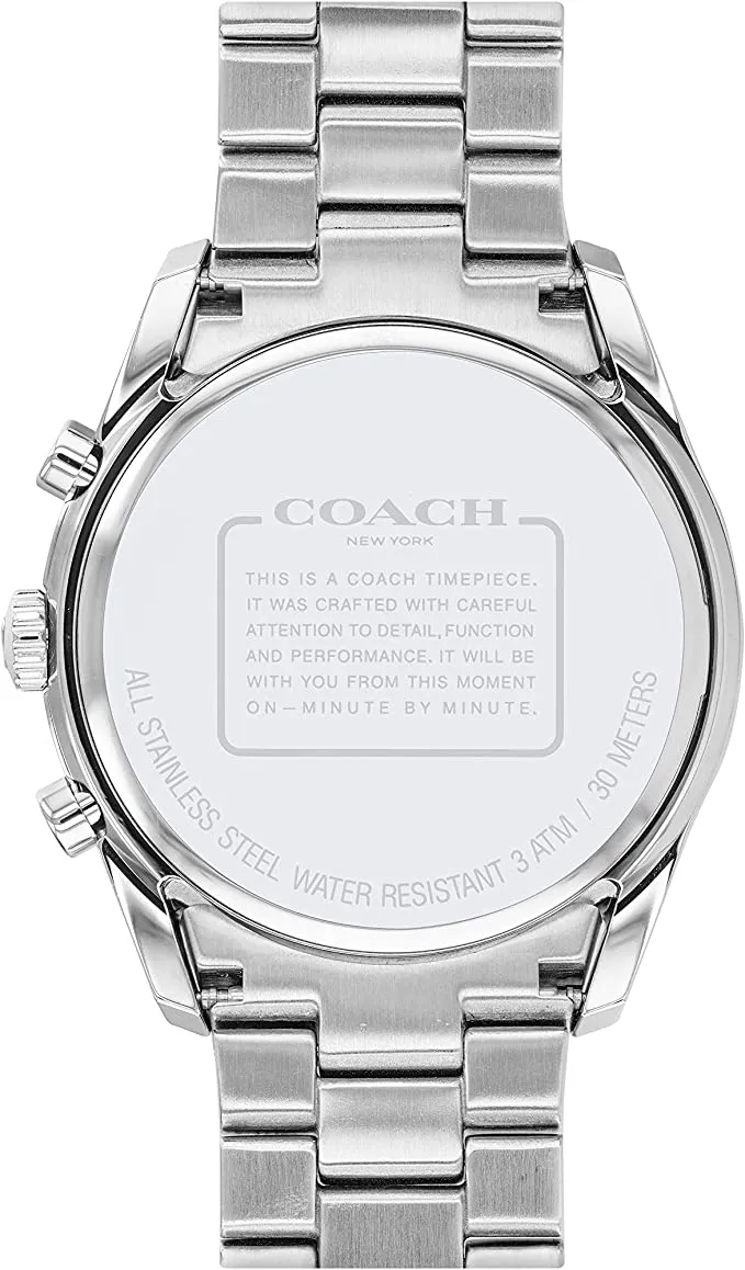 Coach Thompson Silver Black Dial Sports Men's Watch 14602385