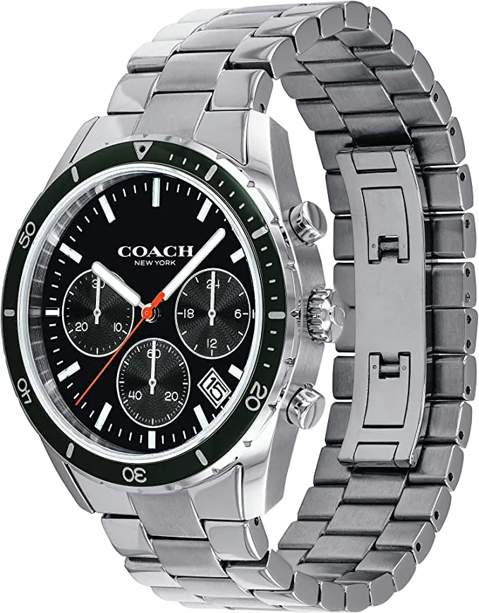Coach Thompson Silver Black Dial Sports Men's Watch 14602385