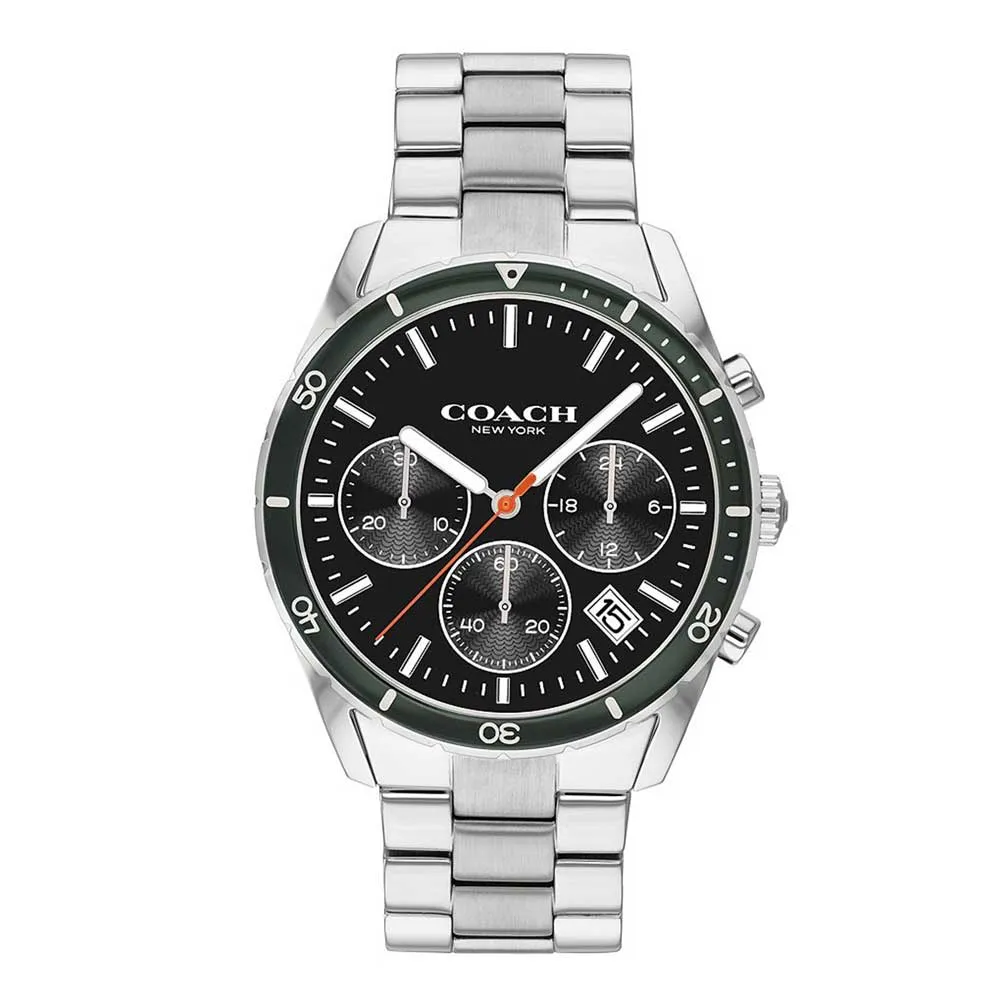 Coach Thompson Silver Black Dial Sports Men's Watch 14602385