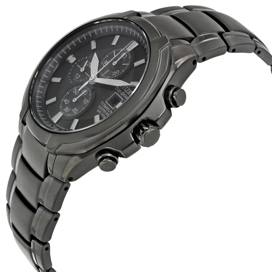 Ctizen Eco Drive Chronograph Black Dial Titanium Men's Watch CA0265-59E