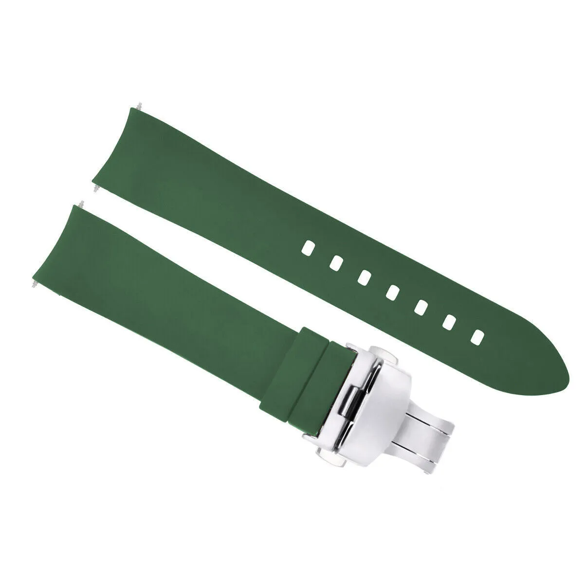 CURVED END SILICONE RUBBER STRAP FOR TAG HEUER CARRERA MONACO - 22MM