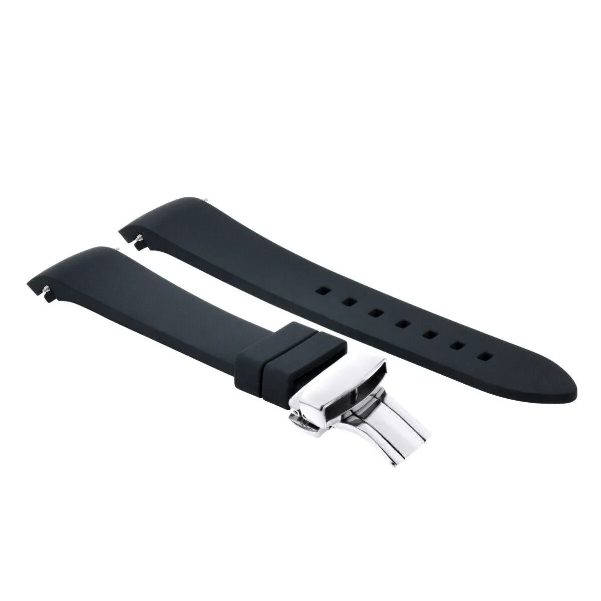 CURVED END SILICONE RUBBER STRAP FOR TAG HEUER CARRERA MONACO - 22MM