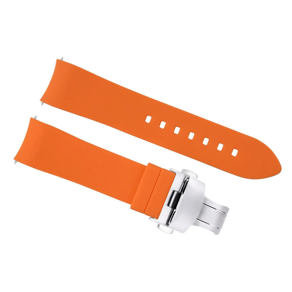 CURVED END SILICONE RUBBER STRAP FOR TAG HEUER CARRERA MONACO - 22MM