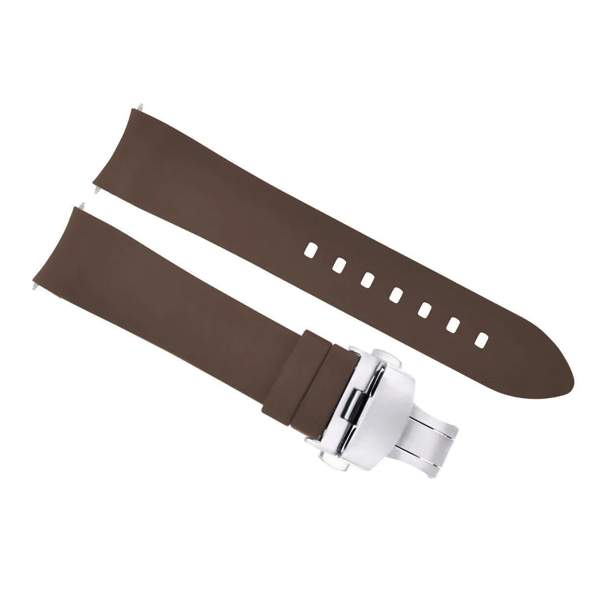 CURVED END SILICONE RUBBER STRAP FOR TAG HEUER CARRERA MONACO - 22MM