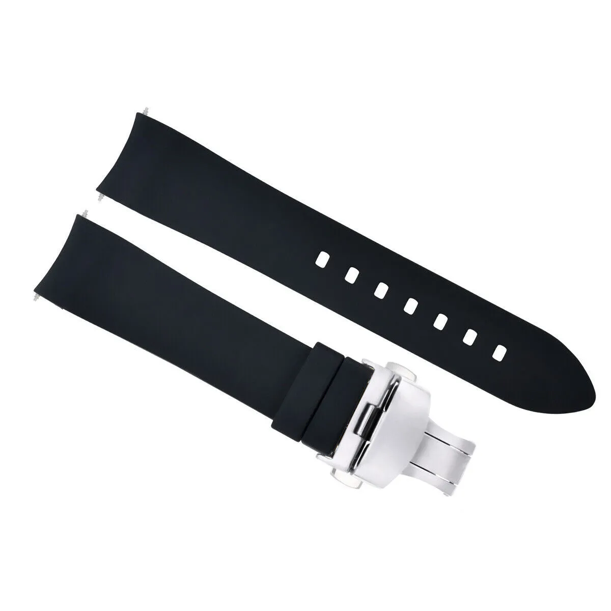 CURVED END SILICONE RUBBER STRAP FOR TAG HEUER CARRERA MONACO - 22MM