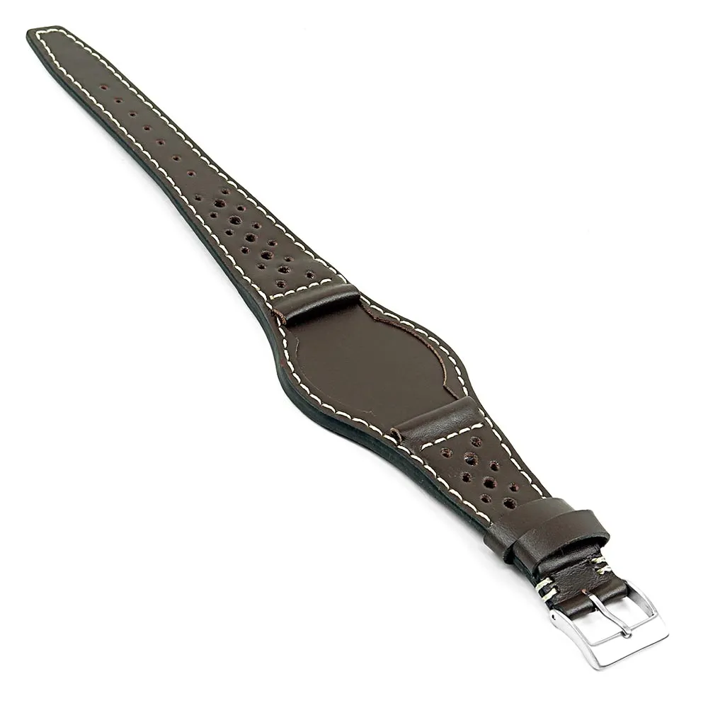 DASSARI Timber Leather Rally Bund Strap for Tudor Heritage Ranger