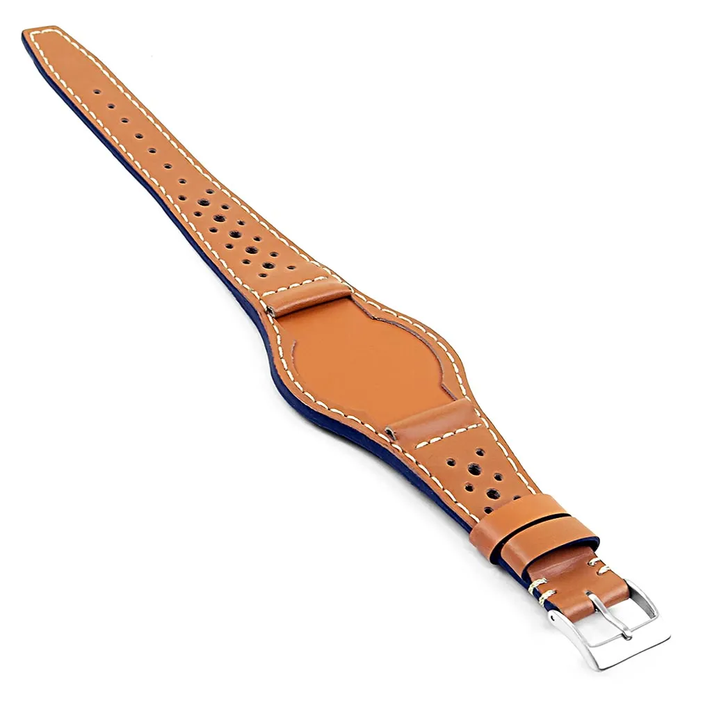 DASSARI Timber Leather Rally Bund Strap for Tudor Heritage Ranger