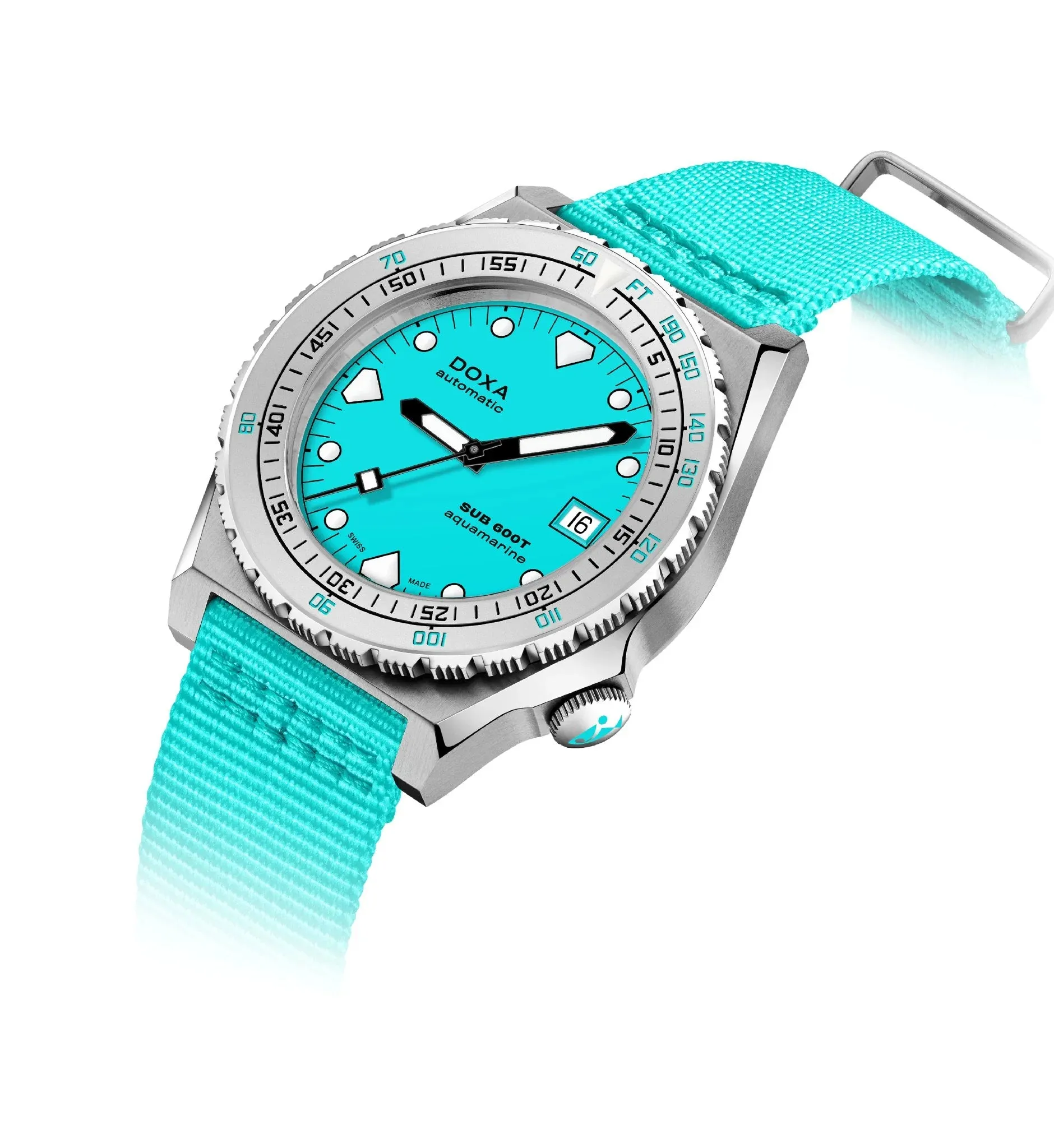 DOXA Sub 600T Aquamarine Nato Stainless Steel Sandblasted - 862.10.241.25-N