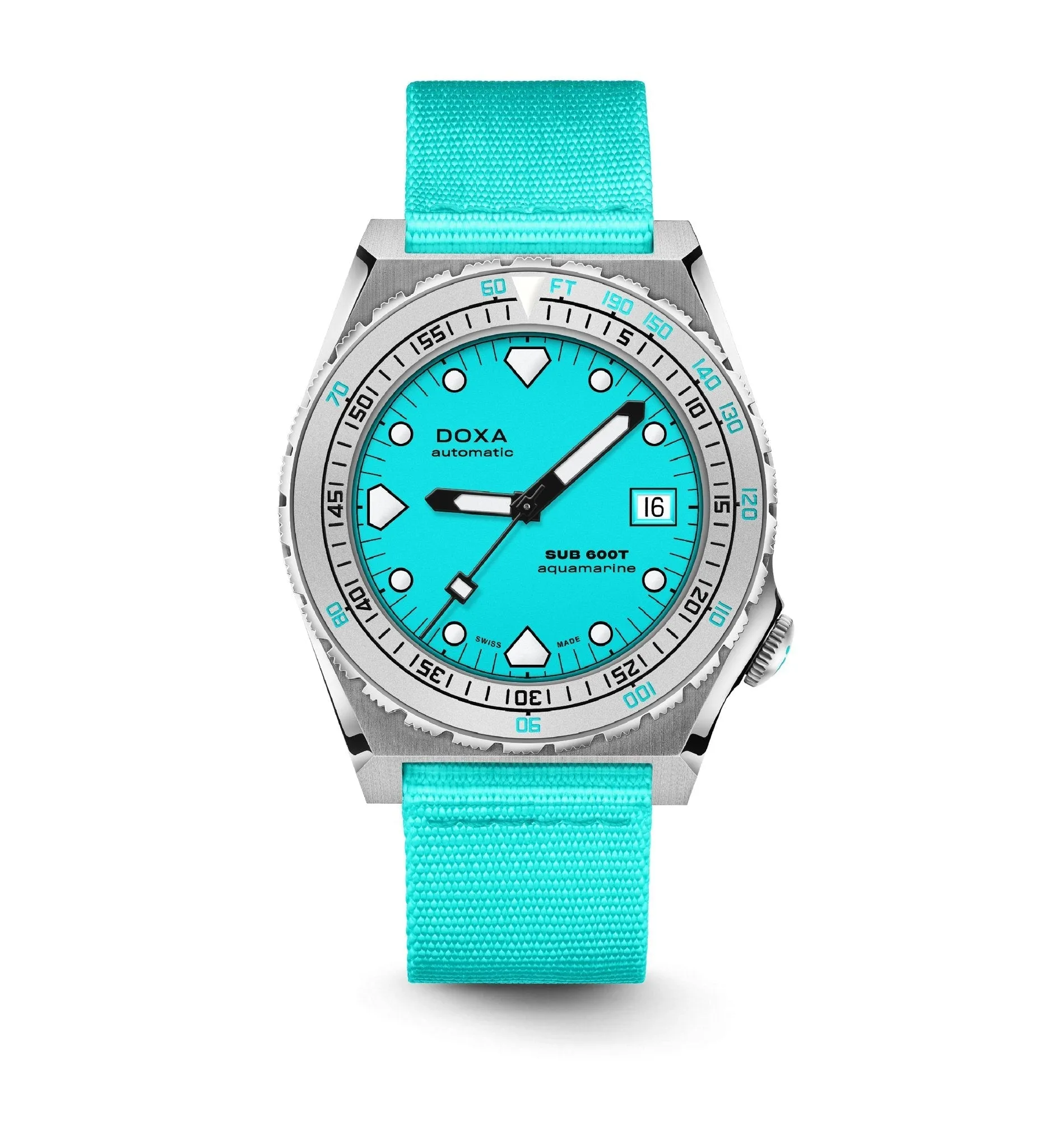 DOXA Sub 600T Aquamarine Nato Stainless Steel Sandblasted - 862.10.241.25-N