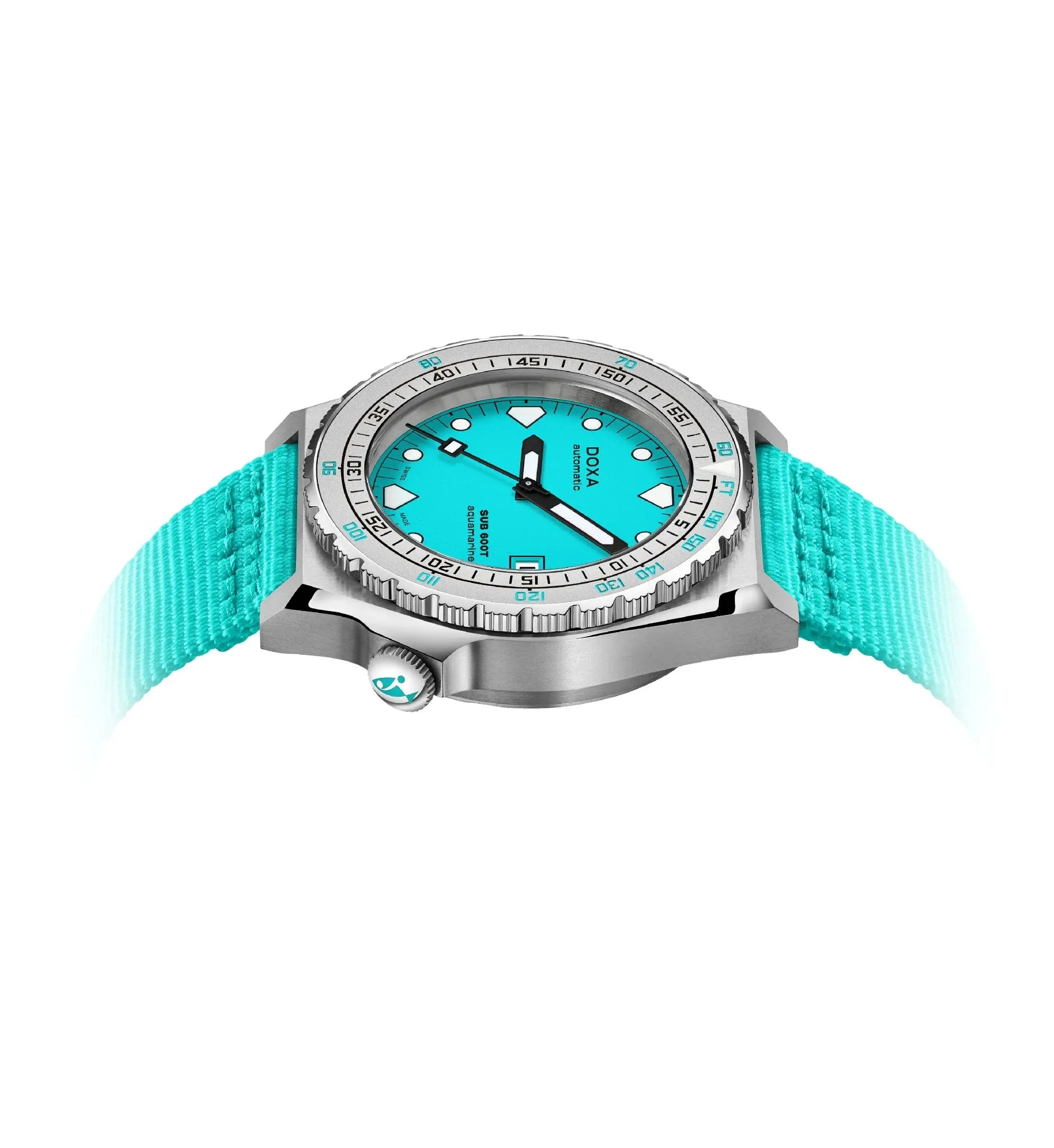 DOXA Sub 600T Aquamarine Nato Stainless Steel Sandblasted - 862.10.241.25-N