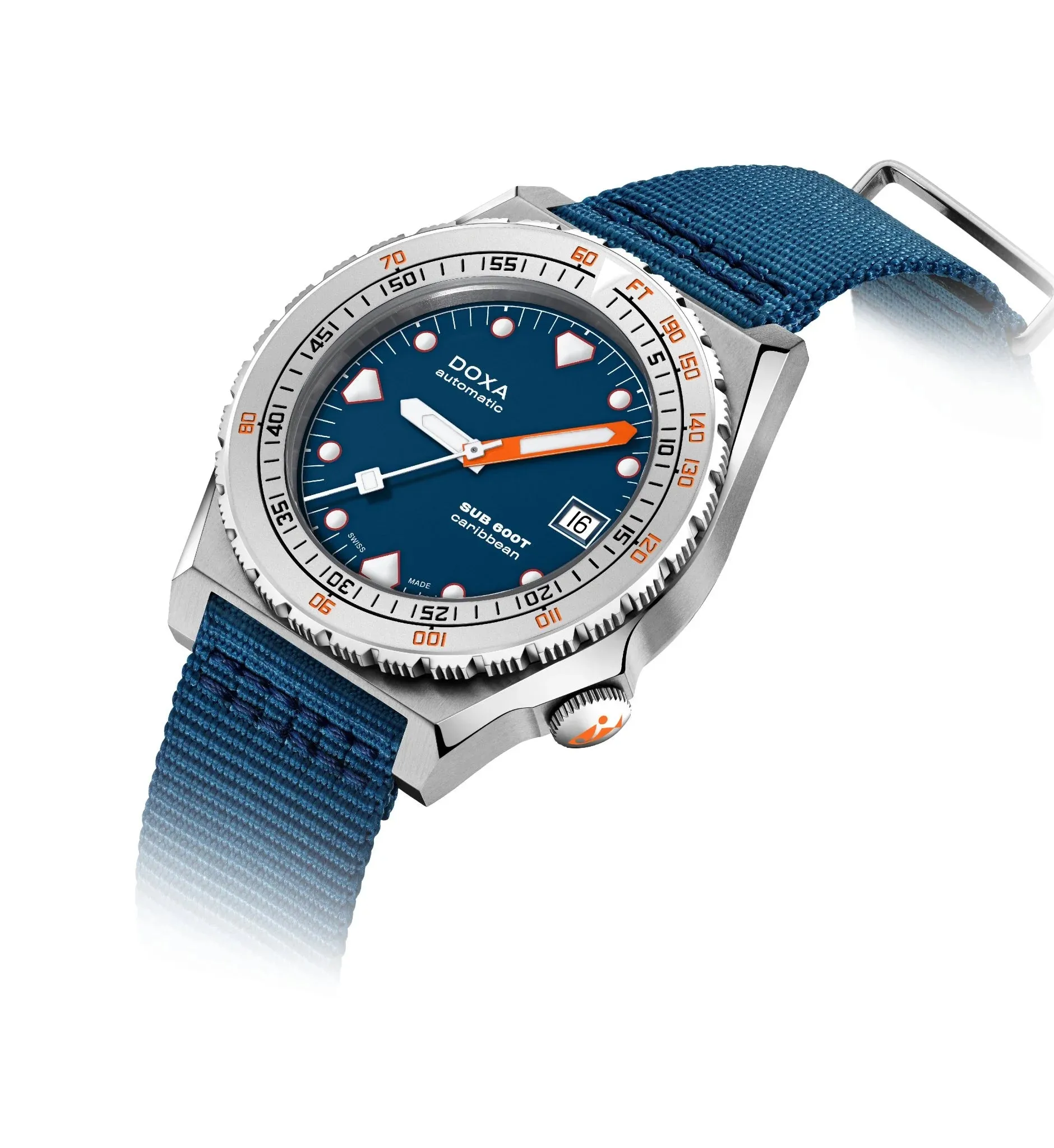 DOXA Sub 600T Caribbean Nato Stainless Steel Sandblasted - 862.10.201.32-N