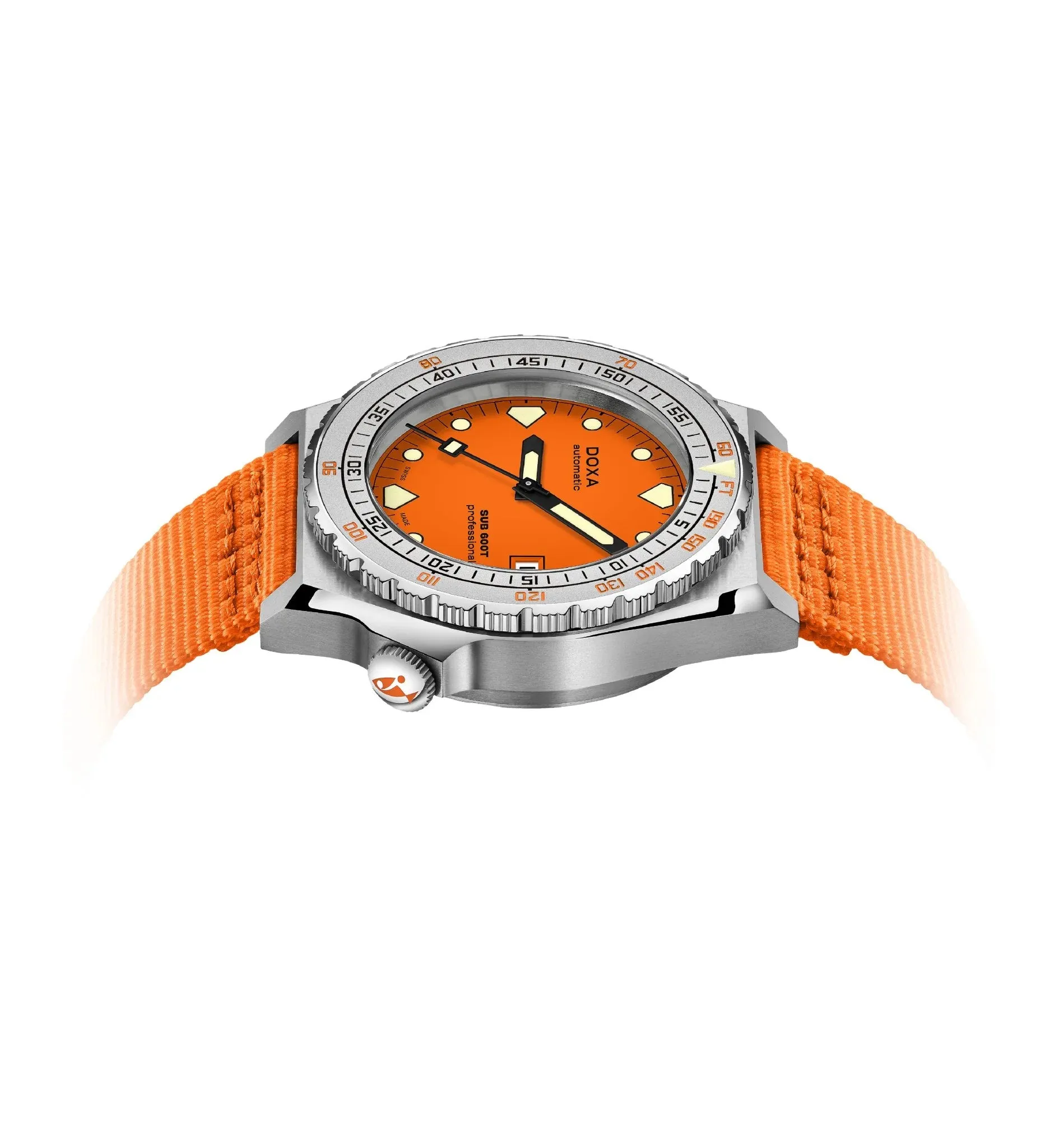DOXA Sub 600T Professional Nato Orange Stainless Steel Sandblasted - 862.10.351.21-N