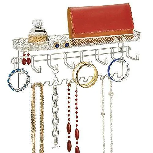 Duvtail Decorative Metal Closet Wall Mount Jewelry Accessory Organizer for Storage of Necklaces, Bracelets, Rings, Earrings, Sunglasses, Wallets