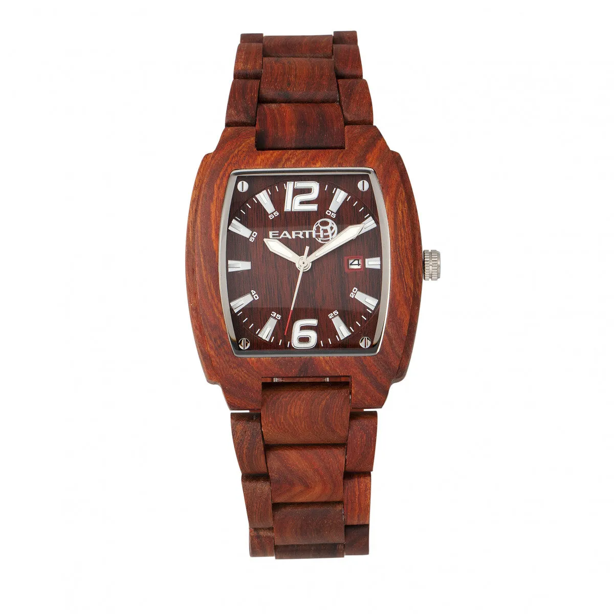 Earth Wood Sagano Bracelet Watch w/Date - Red