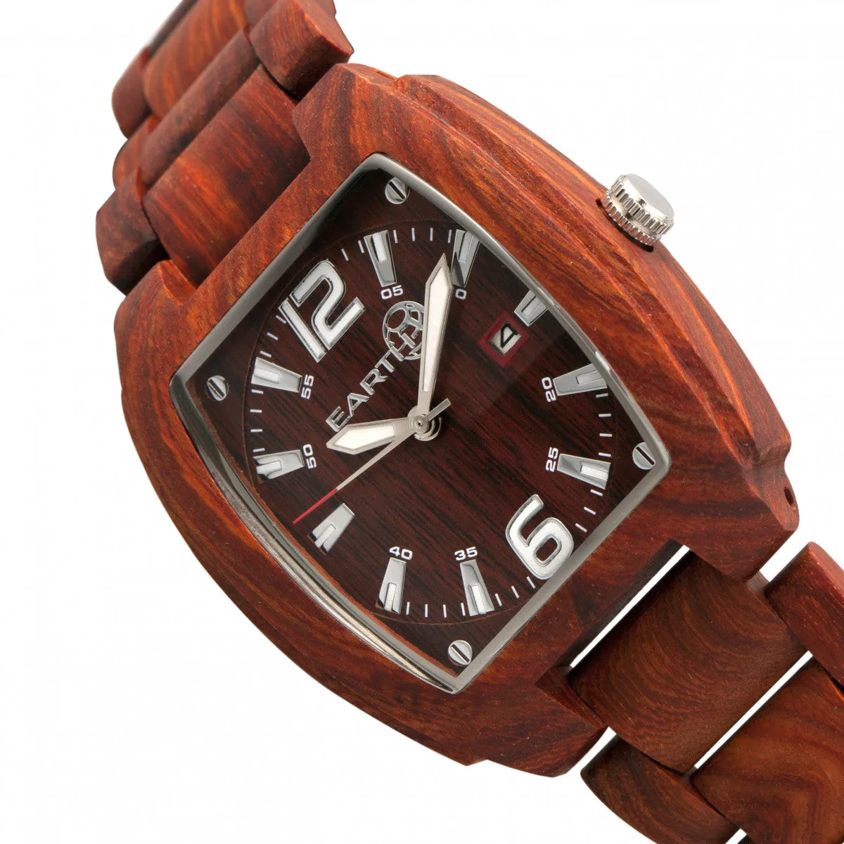 Earth Wood Sagano Bracelet Watch w/Date - Red