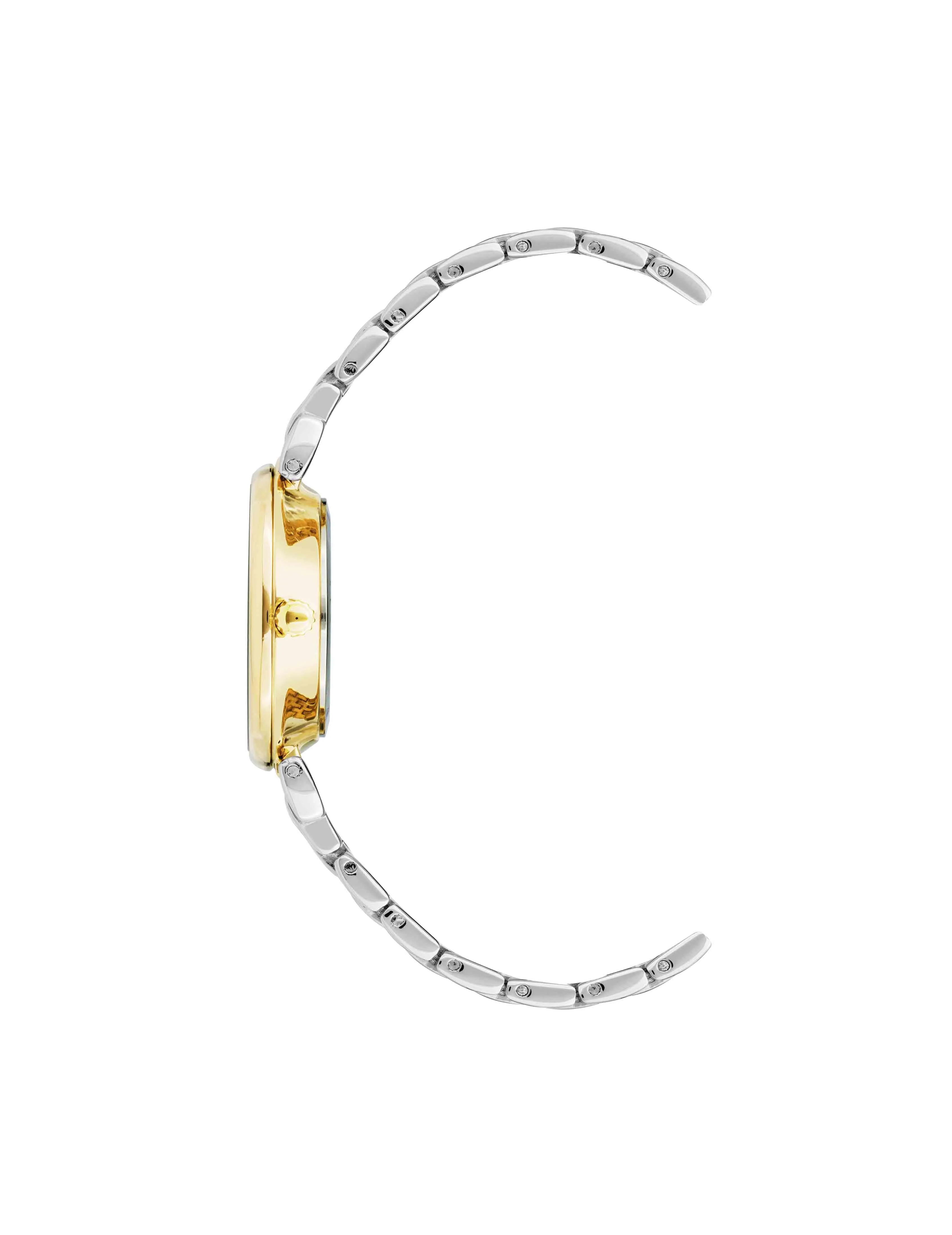 Embossed Floral Pattern Dial Watch