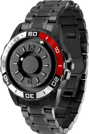 EUTOUR Mens Watches Men Magnetic Watches PVD Dial Swiss Quartz Watch Stainless Steel Strap Dial 40mm