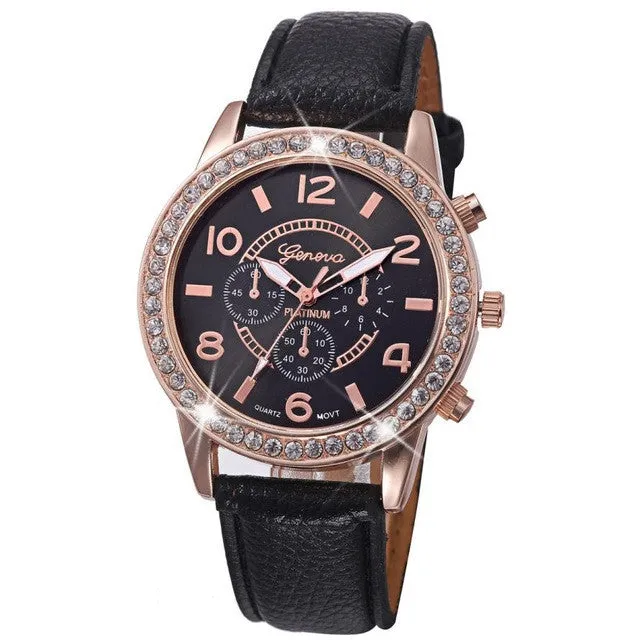 Fashion Crystal Geneva Womens Watches