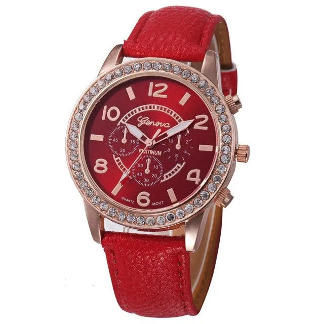 Fashion Crystal Geneva Womens Watches