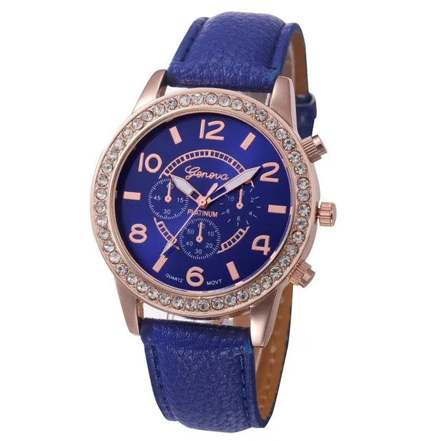 Fashion Crystal Geneva Womens Watches
