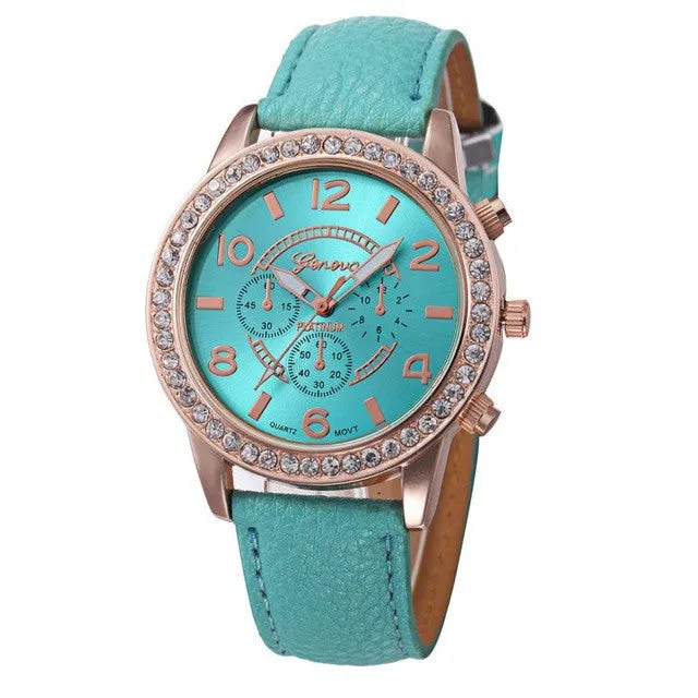 Fashion Crystal Geneva Womens Watches
