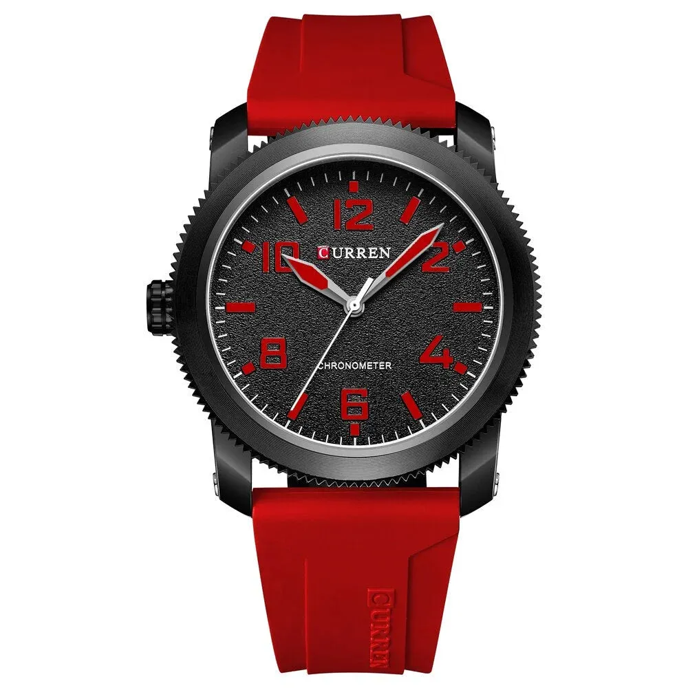 Fashion Men's Watches with Big Numeral Dial Business Gentleman Quartz Wristwatch with Silicone Strap