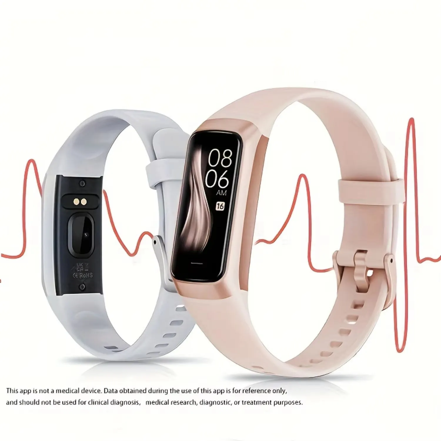 Fitness Smart Watch with Silicone Band, Waterproof Touch Screen Sports Smart Watch
