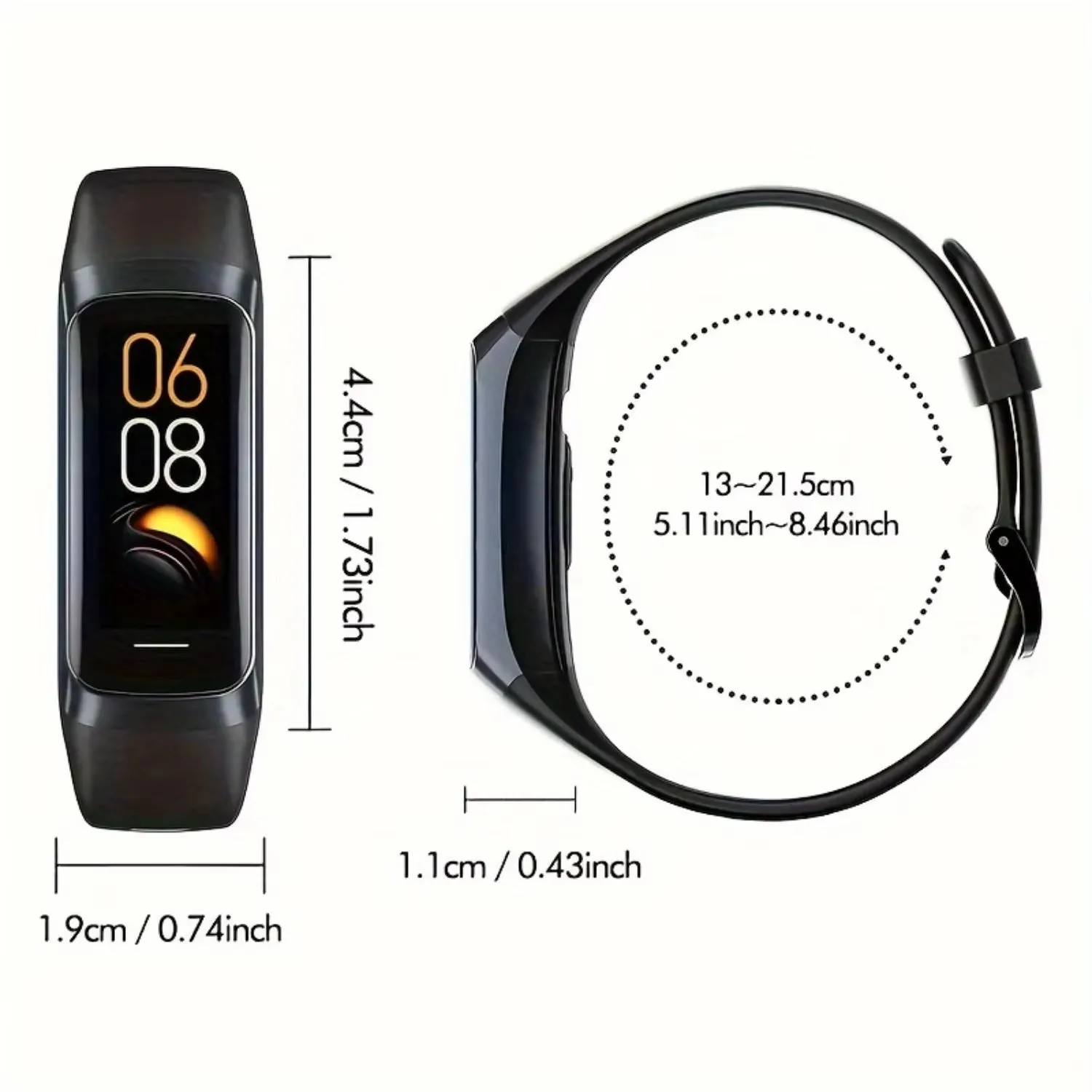 Fitness Smart Watch with Silicone Band, Waterproof Touch Screen Sports Smart Watch