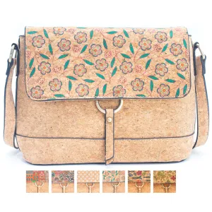 Floral Print Cork Crossbody: Eco-Friendly & Fun