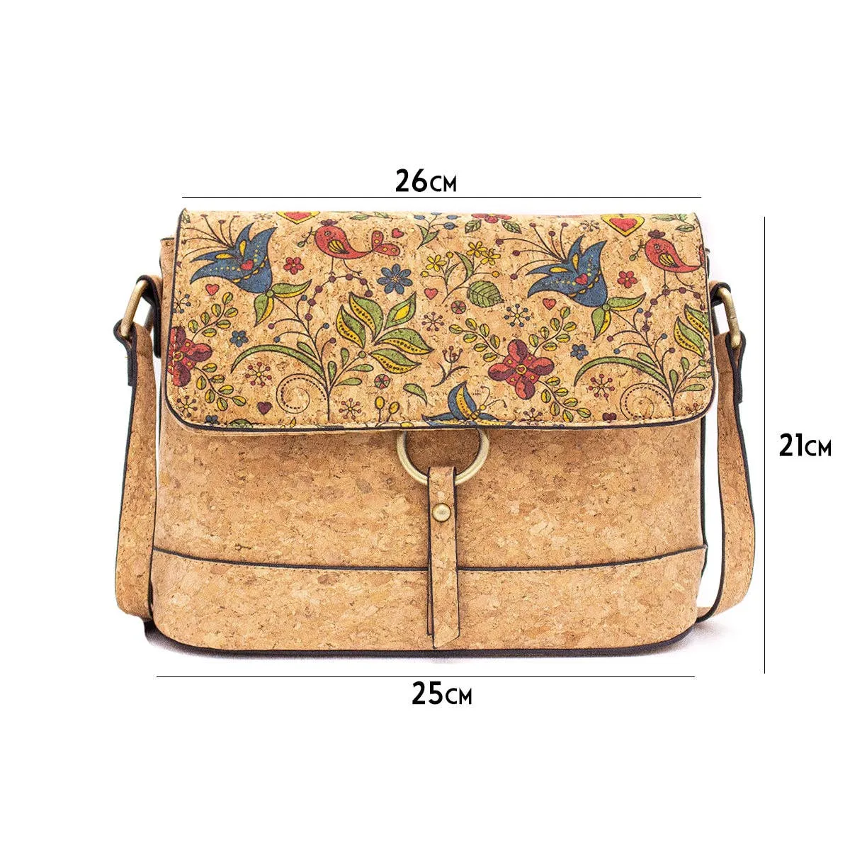Floral Print Cork Crossbody: Eco-Friendly & Fun