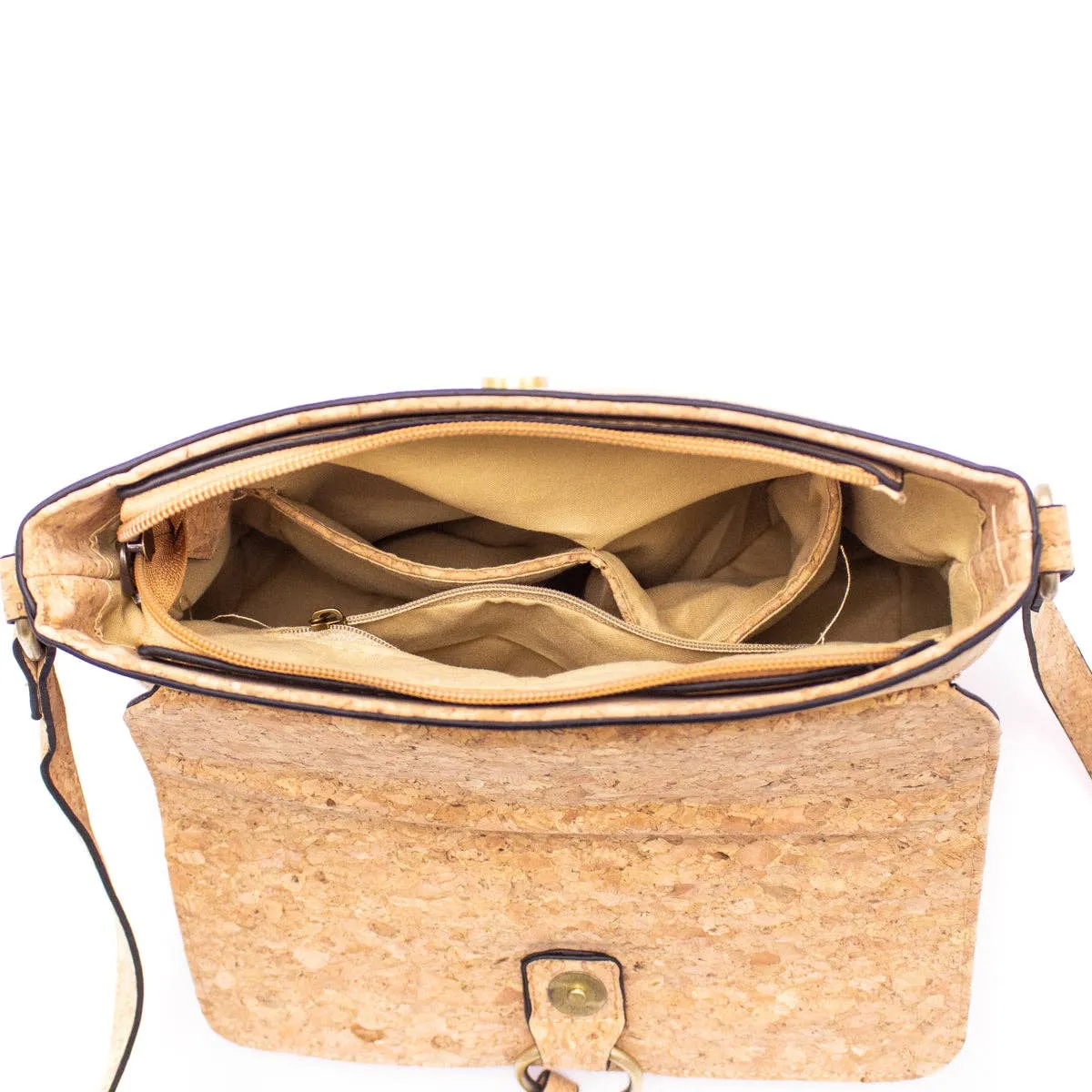 Floral Print Cork Crossbody: Eco-Friendly & Fun