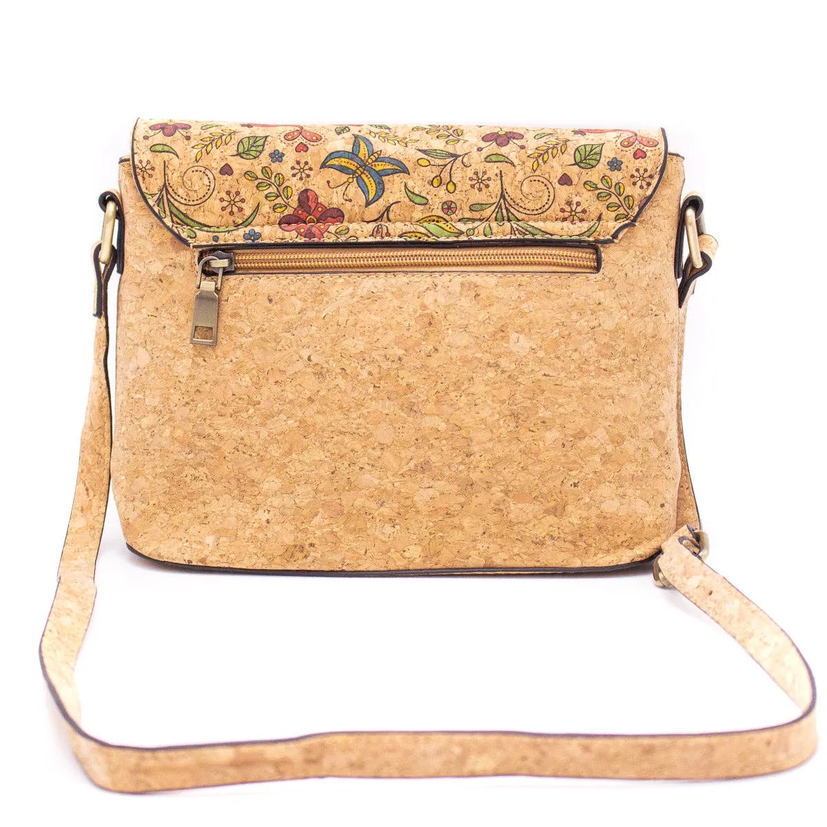 Floral Print Cork Crossbody: Eco-Friendly & Fun