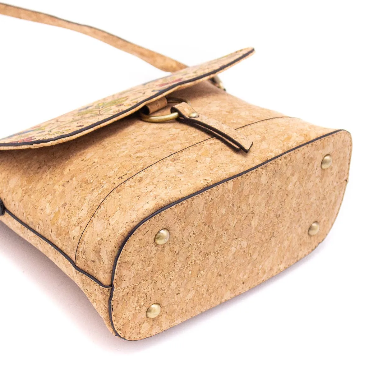 Floral Print Cork Crossbody: Eco-Friendly & Fun