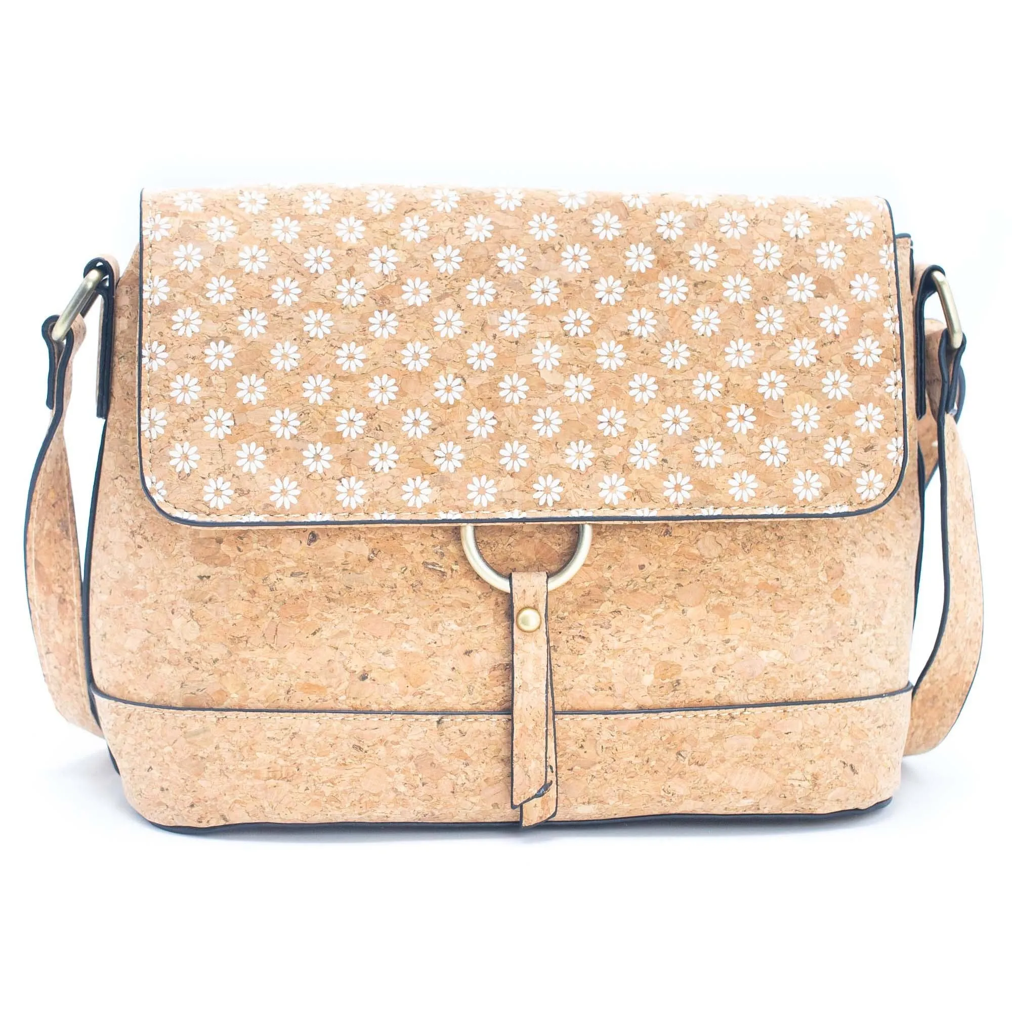 Floral Print Cork Crossbody: Eco-Friendly & Fun