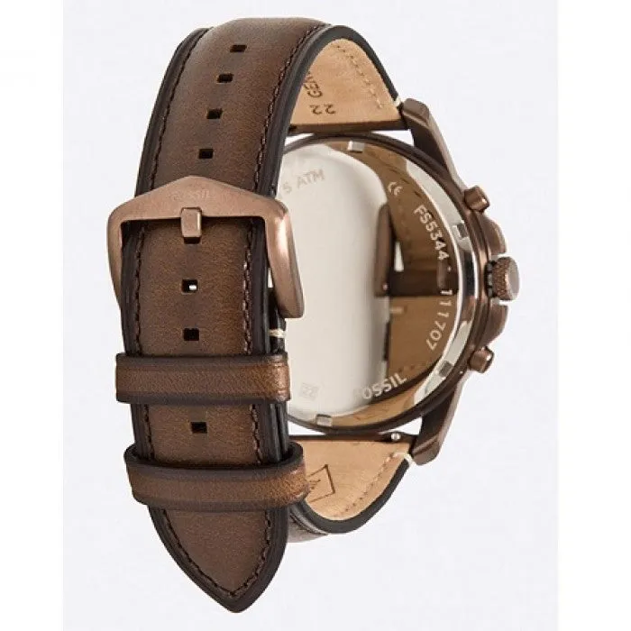 Fossil Grant Brown Leather Men's Watch FS5344