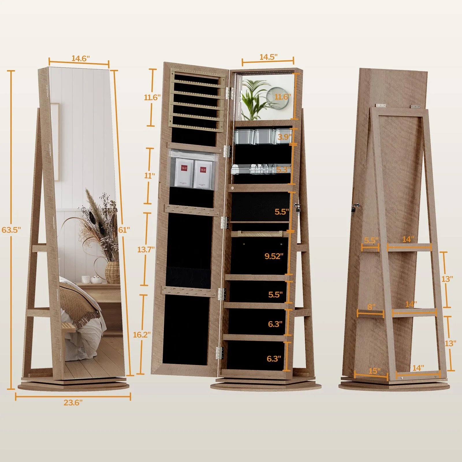 Full Length Mirror with Storage