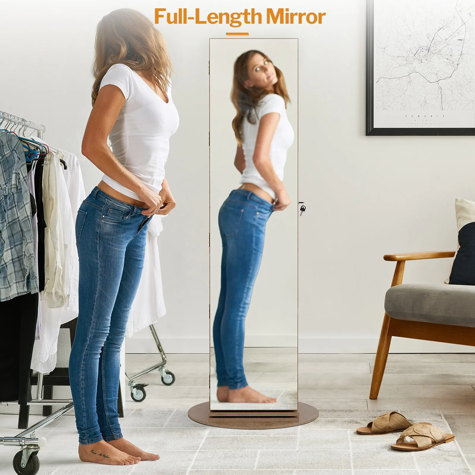 Full Length Mirror with Storage