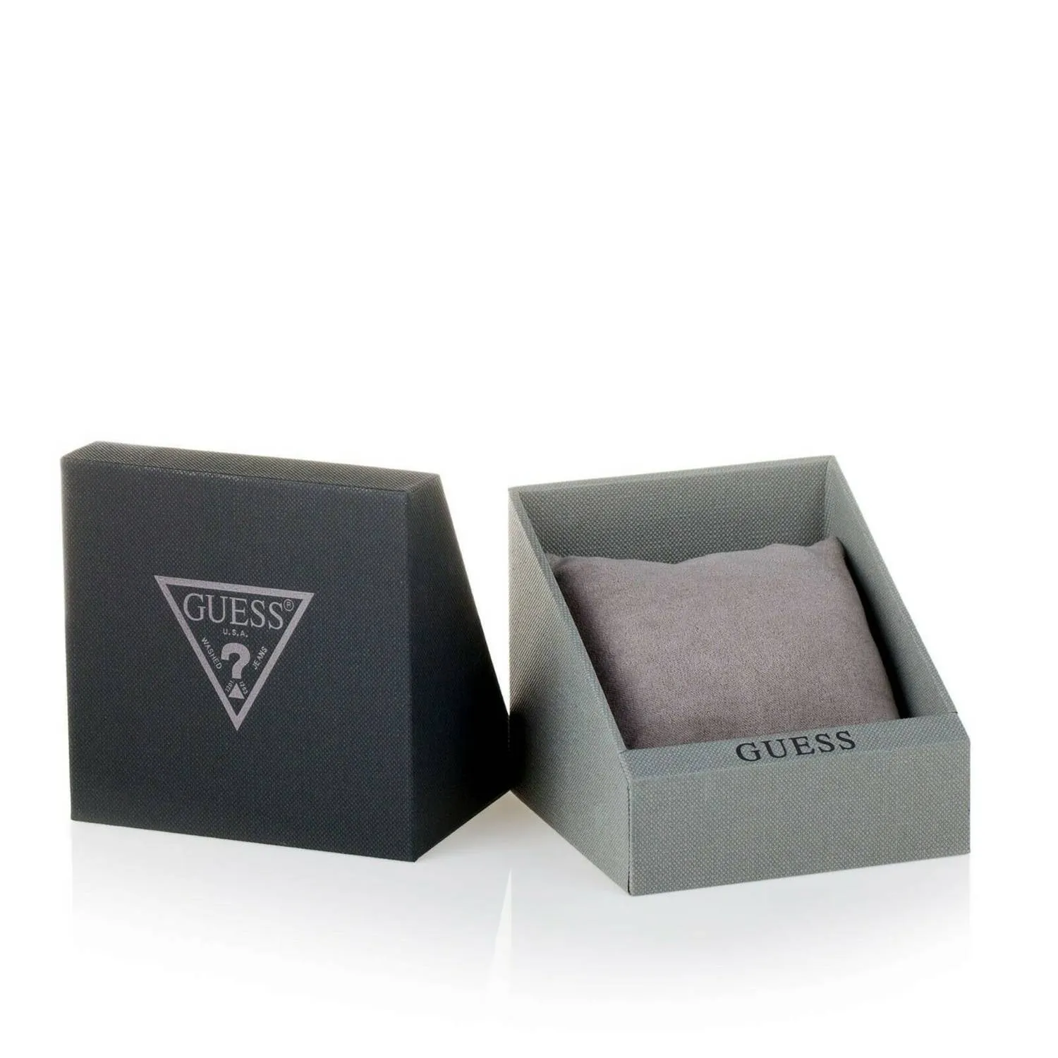 Guess Silver Tone Black Silicone Men's Watch GW0051G1