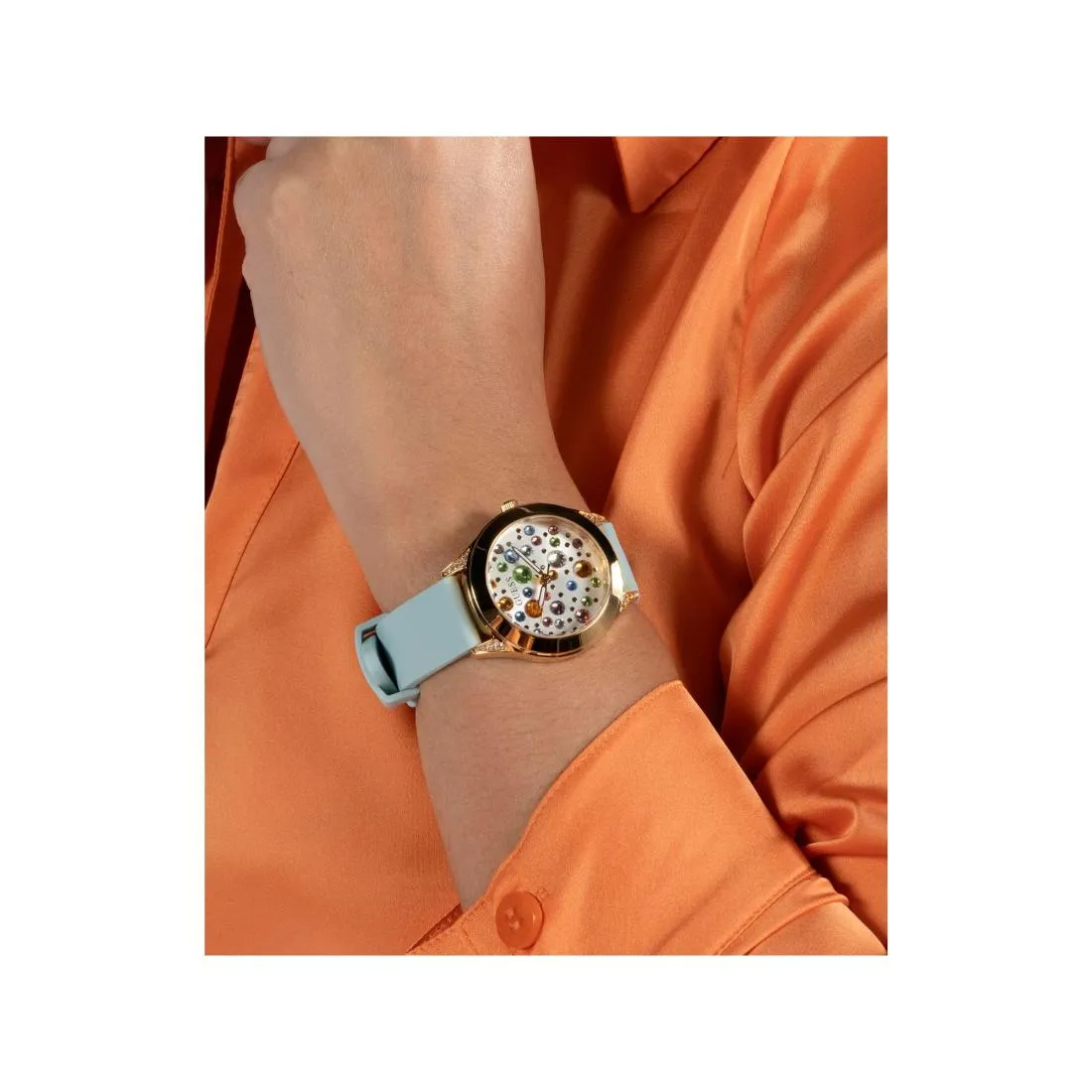 Guess Women 34 mm Size White Dial Round Analog Watch - GW0678L1