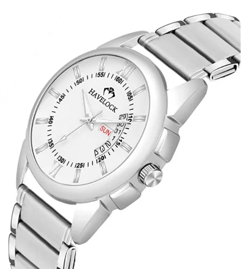 HAVELOCK Analog Day Date Functioning Stainless Steel Chain Watch