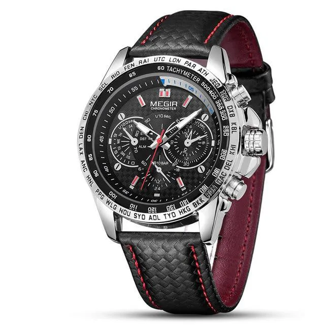 International Traveling Watch with Wicker Leather Band