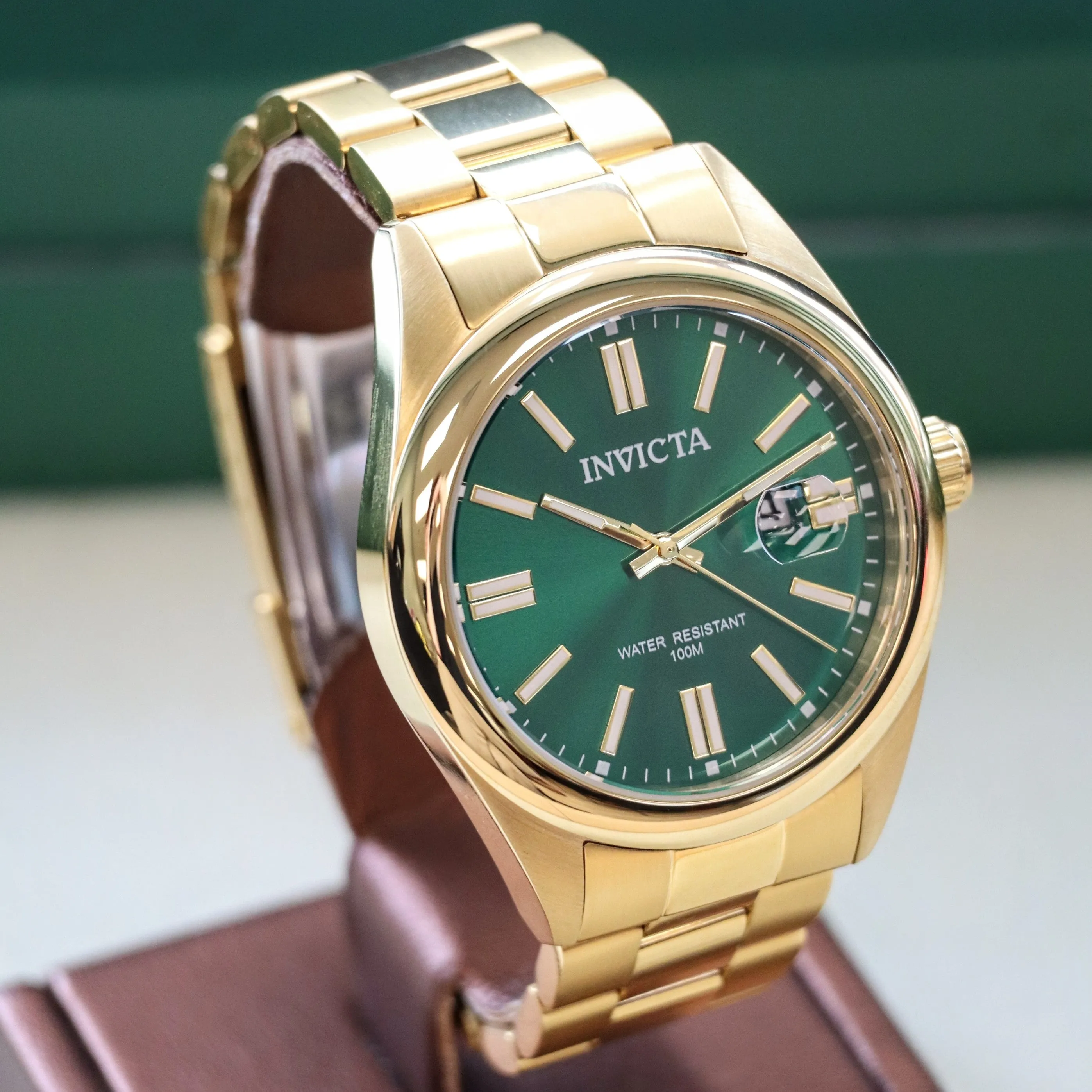 INVICTA Pro Diver Men's Watch Quartz Green Dial ALL S.S. Wristwatch Ref. 38464 - ALL Original!