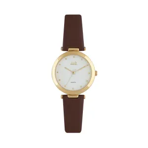 Jag Isla Ladies Gold Case Brown Leather Band Model J2218