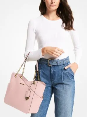 Jet Set Large Saffiano Leather Shoulder Bag