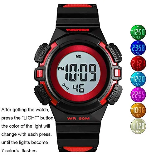 Kids Digital Outdoor Sport Waterproof Watches Ages 5-10